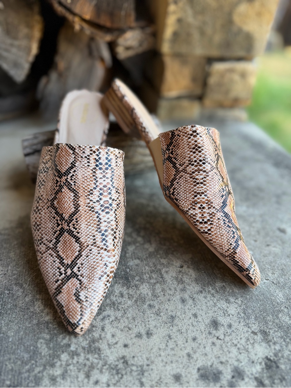 Snake-Print Pointed Toe Mule by ARIDER GIRL NWOB Sz-7.5.  H